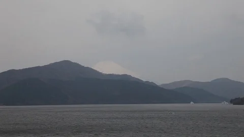 Mt Fuji on cloudy day Stock Footage 104417760