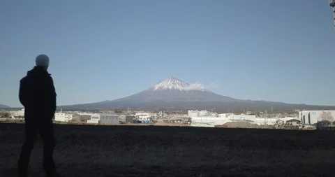 Mt. Fuji drone view Stock Footage 87138748