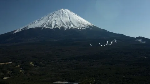Mt Fuji from a hill Stock Footage 76303034