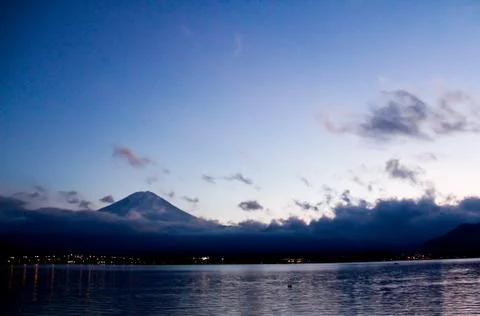 Mt fuji in the night Stock Photos