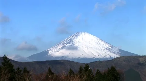 Mt. Fuji as seen from Hakone, Japan Stock Footage