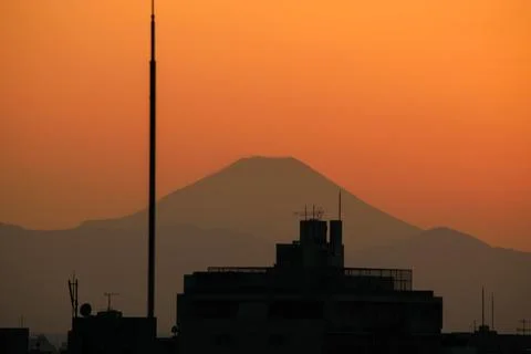 Mt Fuji at sunset Foto stock