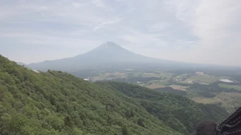 Mt Fuji view from a paraglide Stock Footage