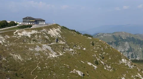 Mt Grappa - Motion view with the Bassano refuge Stock Footage 67476344