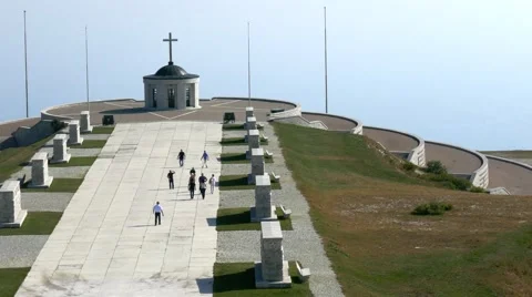 Mt Grappa World War cemetery - Accelerated Stock Footage 67475669