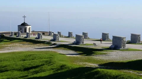 Mt Grappa - World War memorial - Motion view Stock Footage 66657482