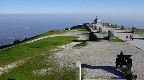 Mt Grappa - World War memorial - Motion view Stock Footage 66657513