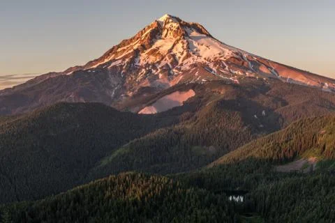 Mt Hood with Burnt Lake  Stock Photos