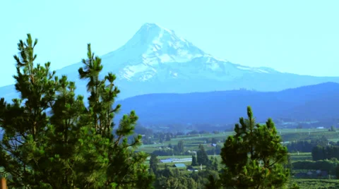 Mt. Hood - Oregon w/ Elevation Sign Stock Footage 27765563