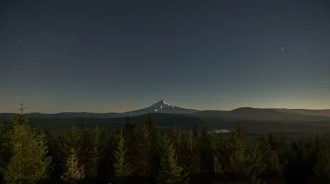 Mt. Hood Time Lapse during Full Moon Stock Footage 43796492