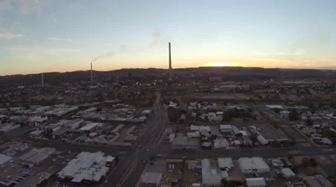 Mt Isa Town And Mine At Sunset Aerial Stock Footage 48979448