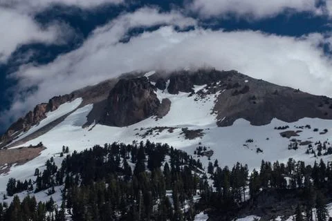 Mt Lassen in Clouds Stock Photos