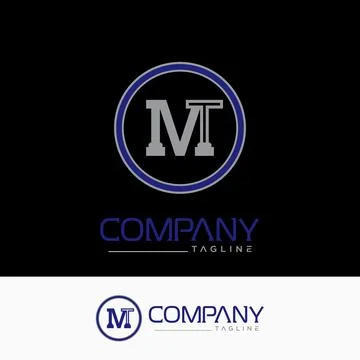 MT letter logo Stock Illustration