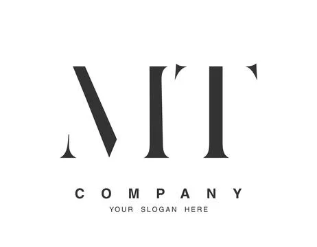 MT logo design. Initial letter m and t serif font style. Creative classic c.. Stock Illustration