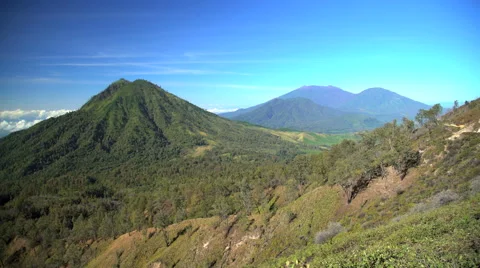 Mt Merapi volcano an Indonesian vacation trekking destination Java Stock Footage 67394282