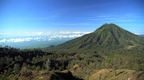 Mt Merapi volcano an Indonesian vacation hiking destination Java Stock Footage 67394289
