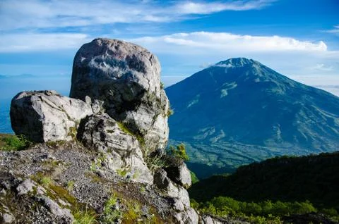 Mt. Merbabu volcano 스톡 사진