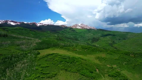 Mt Mount Sopris 13er Wilderness spring summer aerial drone parallax Colorado Video stock 316574114