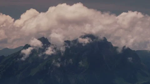 Mt. Pilatus in Cloud Timelapse Stock Footage 43973955