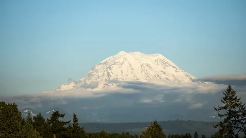 Mt Rainier on a Beautiful Day Stock-Footage 75908259
