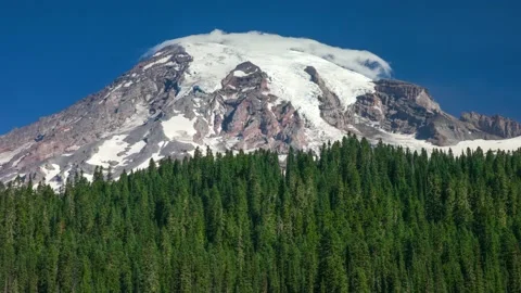 Mt Rainier Lenticular Clouds Time-lapse Vídeo Stock 145883792