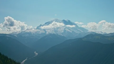 Mt rainier Mountain clouds  time lapse  Vidéo 114980005