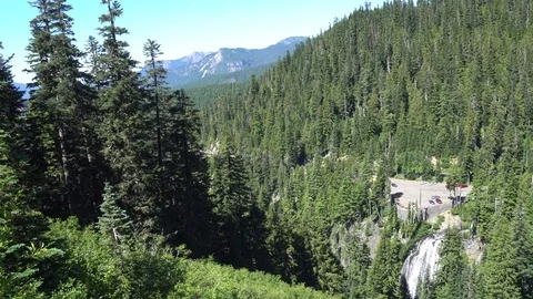 Mt Rainier Narada Falls from Above Vídeos de archivo 79675439