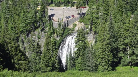 Mt Rainier Narada Falls from Overlook 스톡 동영상 79674101