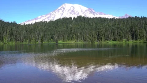 Mt Rainier Reflection Lake Center Vídeos de archivo 79676226
