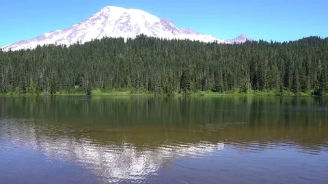 Mt Rainier Reflection Lake Left Stock-Footage 79675599