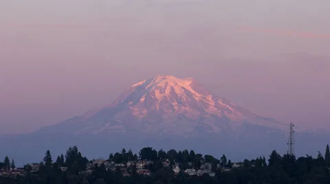 Mt Rainier Sunset Stock Footage 33308007