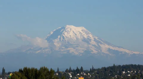 Mt. Rainier Timelapse with Clouds Stock Footage