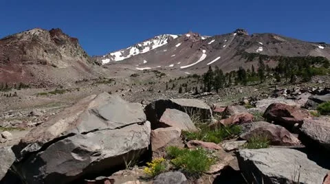 Mt Shasta 21 Dolly R Old Ski Bowl Stock Footage