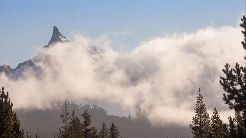 Mt. Thielsen Cloud Timelapse, Oregon, Cascade Volcanoes, United States Stock Footage 101081606