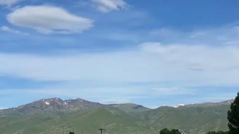 Mt. Timpanogos, Wasatch Range, Utah. Mountain range on sunny afternoon. Heber Video stock 144222261