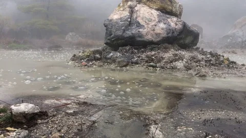 Mt. Unsen Japan Hot Spring 1 Stock Footage 77330581