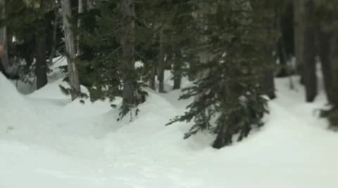 Mt. Washington B.C. Canada. Man snow shoeing. Stock Footage 21787980
