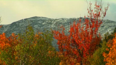 Mt Washington NH  Fall Stock Footage 663836