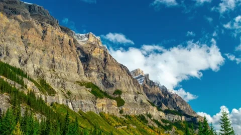 Mt- Wilson Range Bold Crisp Clear Magnificent Banff Jasper Time Lapse 4K Stock Footage 138657355