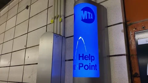 MTA Help Point in New York City Subway Station (NYC) Stock Footage 228690844