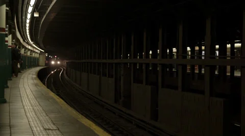 MTA Subway Train Station Platform in New York City NYC USA Stock Footage 39634577