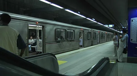 MTA train &amp; people time lapse Stock Footage 7576650