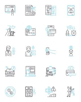 Mtary support linear icons set. Resilience, Empathy, Dedication, Understanding Illustrazione stock