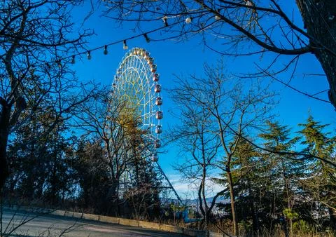Mtatsminda Ferris Wheel View Fotos Stock