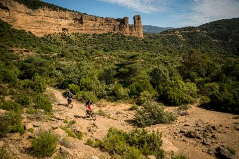 MTB in the low Pyrenees Stock Photos