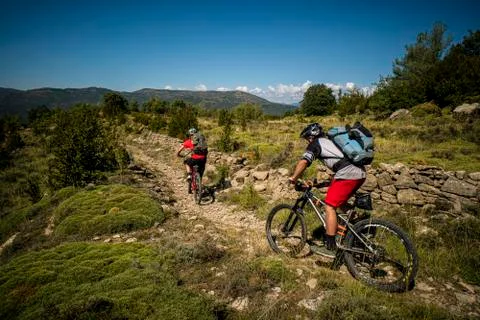 MTB in the low Pyrenees Stock Photos