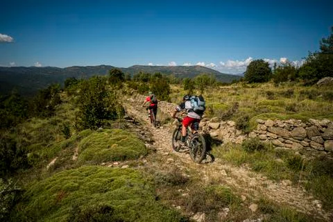 MTB in the low Pyrenees Stock Photos