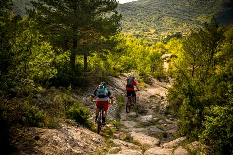 MTB in the low Pyrenees Stock Photos