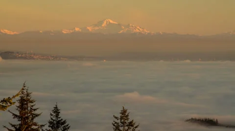 Mt.Baker at sunset time Video stock 35112309