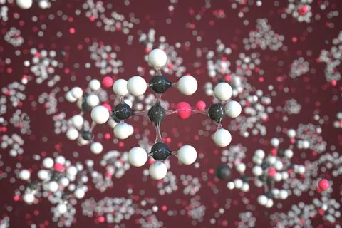 Mtbe molecule made with balls, conceptual molecular model. Chemical 3d rendering Stock Illustration